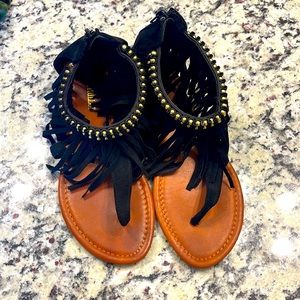 Olivia miller fringed sandals
